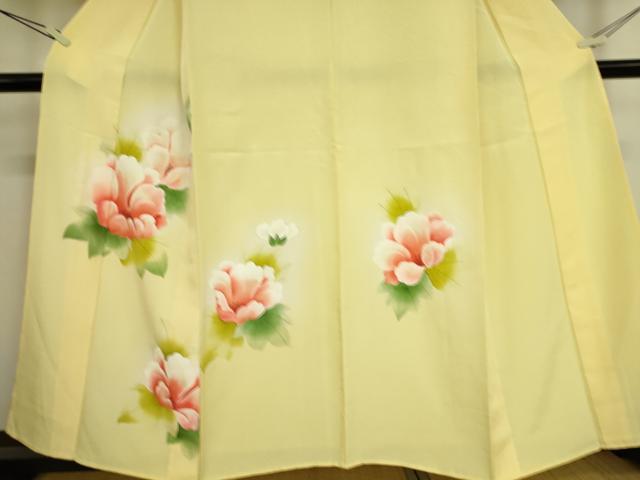平和屋着物▽訪問着 単衣 草花文 手描き 暈し染め 正絹 逸品 DAAS0582az