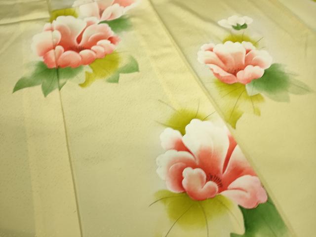 平和屋着物▽訪問着 単衣 草花文 手描き 暈し染め 正絹 逸品 DAAS0582az