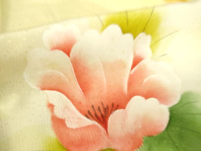 平和屋着物▽訪問着 単衣 草花文 手描き 暈し染め 正絹 逸品 DAAS0582az