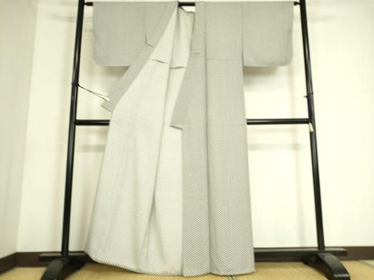 平和屋着物▽上質な小紋 単衣 花菱文 正絹 逸品 DAAS0587az