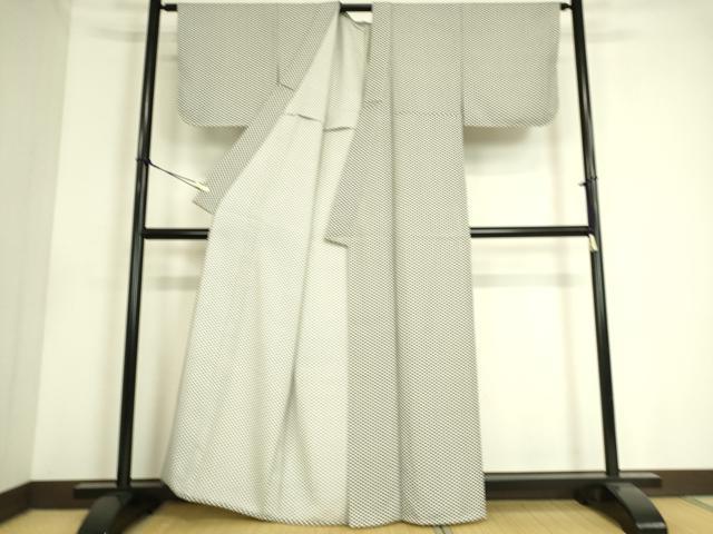 平和屋着物▽上質な小紋 単衣 花菱文 正絹 逸品 DAAS0587az