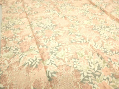 平和屋着物▽上質な紬 単衣 草花文 正絹 逸品 DAAS0588az