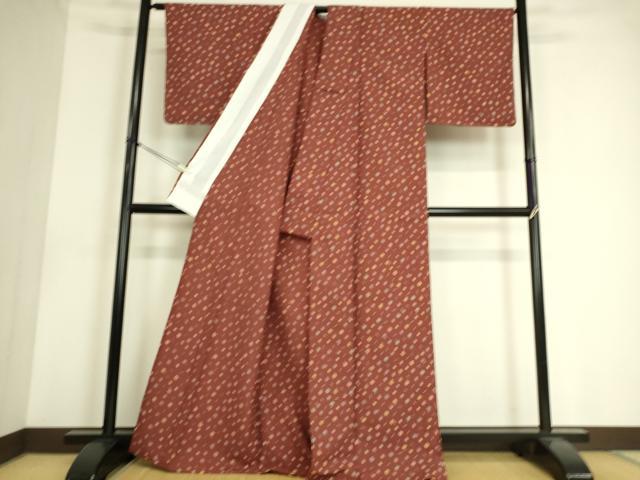 平和屋着物▽小紋 単衣 舞花文 洗える着物 未使用 DAAS0591az