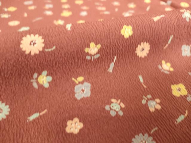 平和屋着物▽小紋 単衣 舞花文 洗える着物 未使用 DAAS0591az