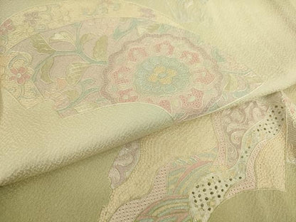 平和屋着物▽中国三大刺繍 スワトウ刺繍 汕頭刺繍 相良刺繍 総刺繍 色留袖 単衣 正倉院地紙花文 暈し染め 正絹 逸品 DAAS0594az