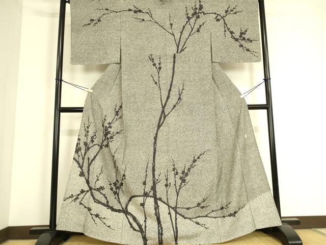 平和屋着物▽二代目 川村久太郎　訪問着　単衣　枝花文　たたき染め　やまと誂製　正絹　逸品　未使用　DAAS0596az