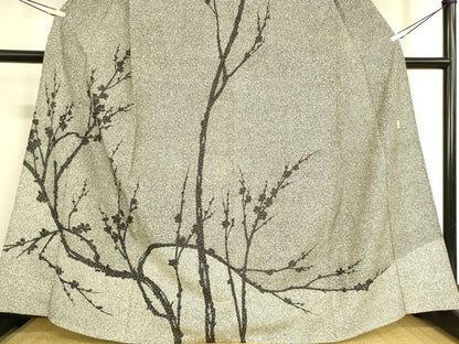 平和屋着物▽二代目 川村久太郎　訪問着　単衣　枝花文　たたき染め　やまと誂製　正絹　逸品　未使用　DAAS0596az