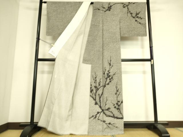 平和屋着物▽二代目 川村久太郎　訪問着　単衣　枝花文　たたき染め　やまと誂製　正絹　逸品　未使用　DAAS0596az