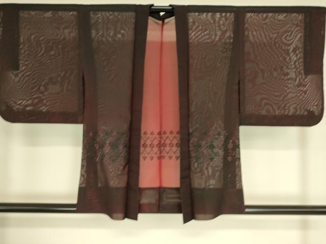 平和屋着物▽羽織 スリーシーズン 春夏秋 塵除け 紗 舞花文 正絹 逸品 DAAS0599az