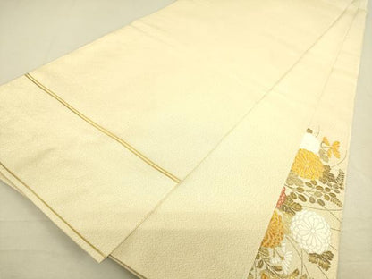 平和屋着物▼綴れ　太鼓柄袋帯　唐織　菊尽くし　金糸　正絹　逸品　DAAS0643az