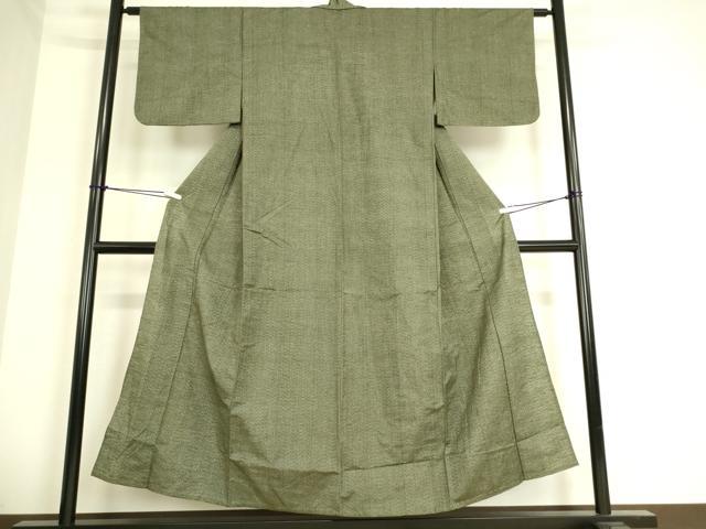 平和屋着物▽上質な紬 単衣 霞文 正絹 逸品 DAAS0690az