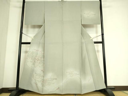 平和屋着物▽中国三大刺繍　スワトウ刺繍　汕頭刺繍　総刺繍　訪問着　単衣　正倉院花文　暈し染め　正絹　逸品　DAAS0694az