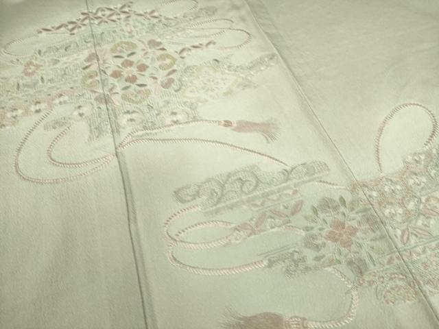 平和屋着物▽中国三大刺繍　スワトウ刺繍　汕頭刺繍　総刺繍　訪問着　単衣　正倉院花文　暈し染め　正絹　逸品　DAAS0694az