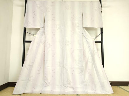 平和屋着物▽結城紬　奥順　はたおり娘　単衣　舞花文　80亀甲　やまと誂製　証紙付き　正絹　逸品　DAAS0698az