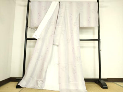 平和屋着物▽結城紬　奥順　はたおり娘　単衣　舞花文　80亀甲　やまと誂製　証紙付き　正絹　逸品　DAAS0698az