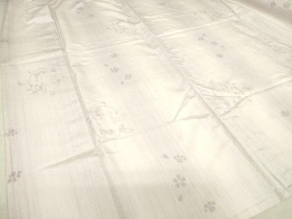 平和屋着物▽結城紬　奥順　はたおり娘　単衣　舞花文　80亀甲　やまと誂製　証紙付き　正絹　逸品　DAAS0698az