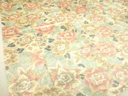 平和屋着物▽上質な紬 単衣 花尽くし 正絹 逸品 DAAS0699az