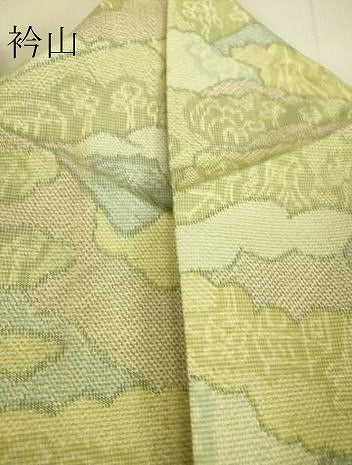平和屋着物▽上質な紬 単衣 雲取り風景文 正絹 逸品 DAAS0704az