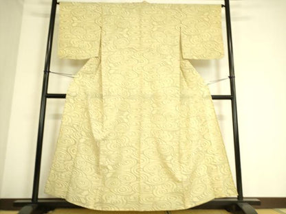 平和屋着物▽本場大島紬 単衣 9マルキ 流水文 正絹 逸品 DAAS0706az