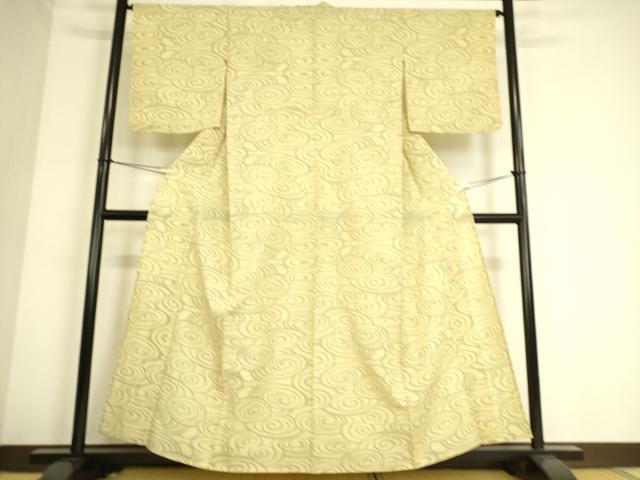 平和屋着物▽本場大島紬 単衣 9マルキ 流水文 正絹 逸品 DAAS0706az