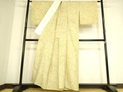 平和屋着物▽本場大島紬 単衣 9マルキ 流水文 正絹 逸品 DAAS0706az