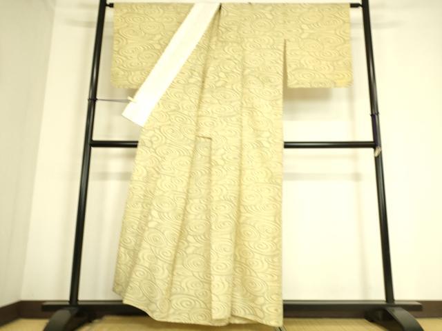 平和屋着物▽本場大島紬 単衣 9マルキ 流水文 正絹 逸品 DAAS0706az