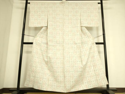 平和屋着物▽上質な紬 単衣 洋花文 正絹 逸品 DAAS0722az
