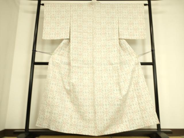 平和屋着物▽上質な紬 単衣 洋花文 正絹 逸品 DAAS0722az