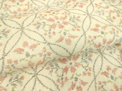 平和屋着物▽上質な紬 単衣 洋花文 正絹 逸品 DAAS0722az