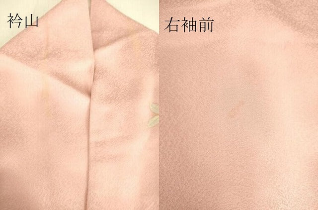 平和屋着物▽訪問着 単衣 菊牡丹文 暈し染め 金彩 正絹 逸品 DAAS0724az