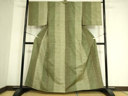 平和屋着物▽上質な紬 単衣 間道 正絹 逸品 DAAS0725az