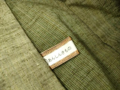 平和屋着物▽上質な紬 単衣 間道 正絹 逸品 DAAS0725az