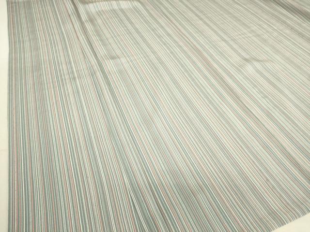 平和屋着物▽江戸小紋 単衣 江戸の匠 縞 反端付き 正絹 逸品 DAAS0731az