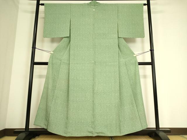 平和屋着物▽江戸小紋 江州文人 単衣 鷹の羽 正絹 逸品 DAAS0734az