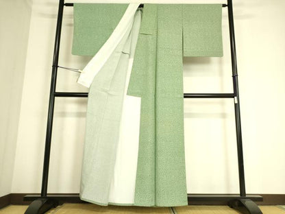 平和屋着物▽江戸小紋 江州文人 単衣 鷹の羽 正絹 逸品 DAAS0734az