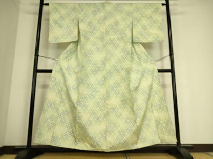 平和屋着物▽上質な紬 単衣 幾何学文 正絹 逸品 DAAS0742az