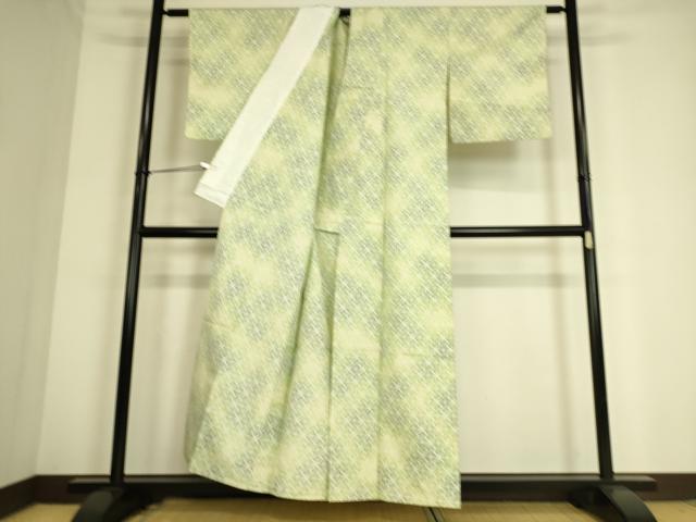 平和屋着物▽上質な紬 単衣 幾何学文 正絹 逸品 DAAS0742az