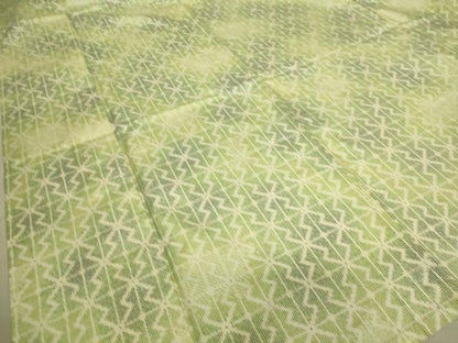 平和屋着物▽上質な紬 単衣 幾何学文 正絹 逸品 DAAS0742az