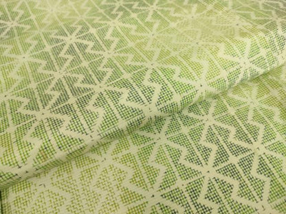 平和屋着物▽上質な紬 単衣 幾何学文 正絹 逸品 DAAS0742az