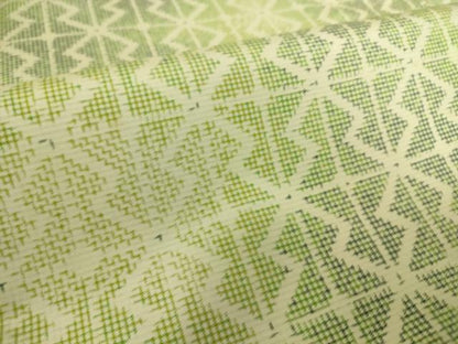 平和屋着物▽上質な紬 単衣 幾何学文 正絹 逸品 DAAS0742az