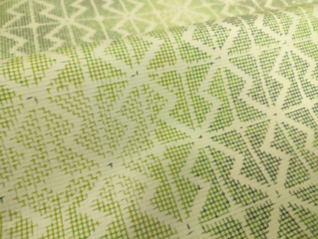 平和屋着物▽上質な紬 単衣 幾何学文 正絹 逸品 DAAS0742az