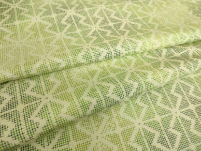 平和屋着物▽上質な紬 単衣 幾何学文 正絹 逸品 DAAS0742az