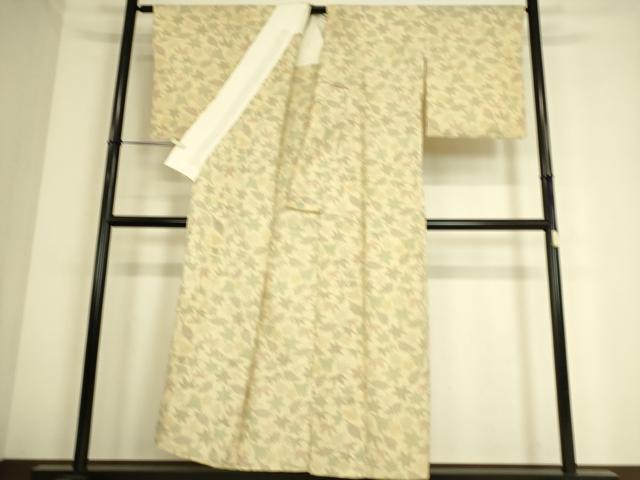 平和屋着物▽本塩沢 単衣 舞葉文 正絹 逸品 DAAS0749az