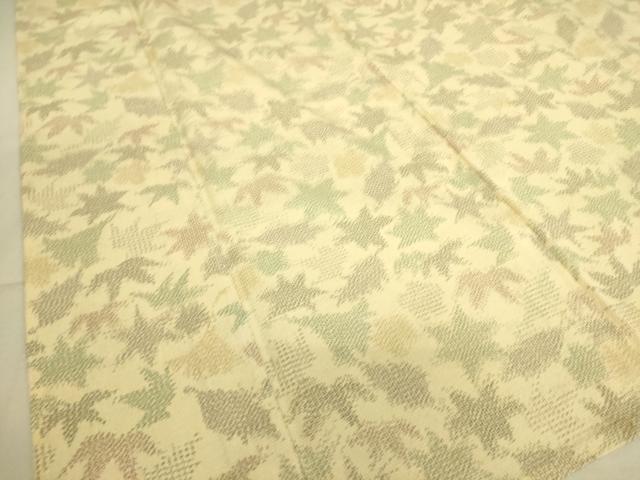 平和屋着物▽本塩沢 単衣 舞葉文 正絹 逸品 DAAS0749az