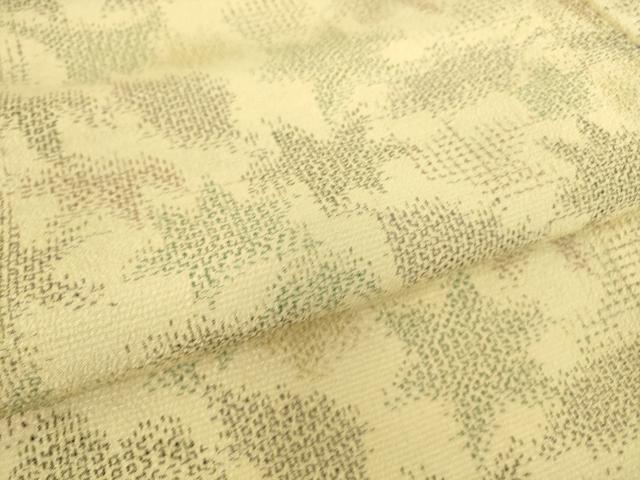 平和屋着物▽本塩沢 単衣 舞葉文 正絹 逸品 DAAS0749az