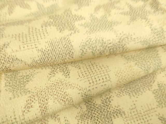 平和屋着物▽本塩沢 単衣 舞葉文 正絹 逸品 DAAS0749az
