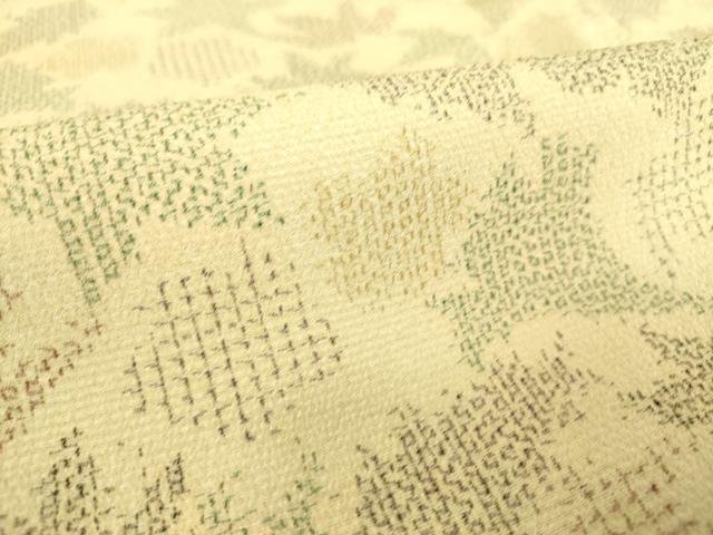 平和屋着物▽本塩沢 単衣 舞葉文 正絹 逸品 DAAS0749az