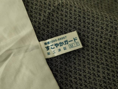 平和屋着物▽上質なお召 単衣 絣文 黒地 正絹 逸品 DAAS0756az