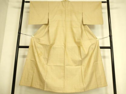 平和屋着物▽山下八百子 本場黄八丈 単衣 市松綾織 正絹 逸品 DAAS0759az