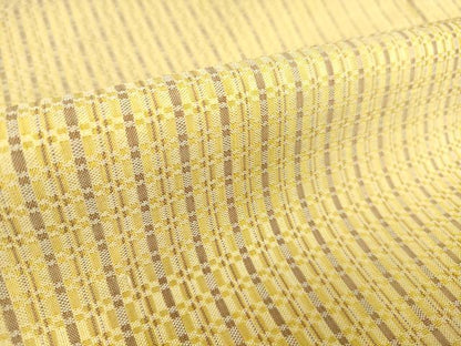 平和屋着物▽山下八百子 本場黄八丈 単衣 市松綾織 正絹 逸品 DAAS0759az